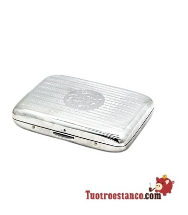 Pitillera metálica de la marca Smoking, capacidad para 14 cigarrillos.