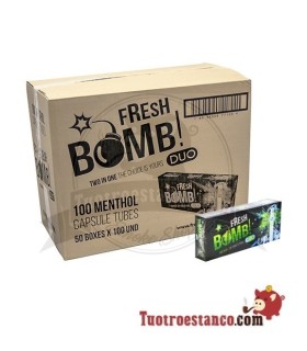 Tubos Fresh Bomb! Menta, 50 cajitas de 100 tubos (Cajón)