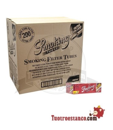Tubos Smoking 200 de filtro largo, 50 cajitas de 200 tubos (Cajón)