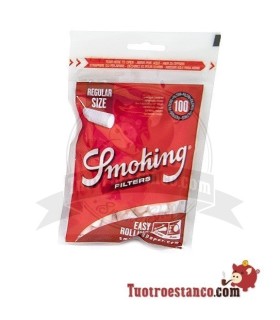 Filtros Smoking Regular 8 mm rojo, bolsita de 100 filtros
