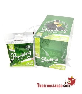 Filtros Smoking de Menta 6 mm, 10 bolsitas de 120 filtros
