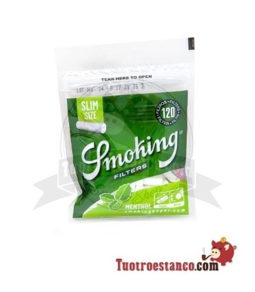 Filtros Smoking de Menta de 6 mm, bolsita de 120 filtros