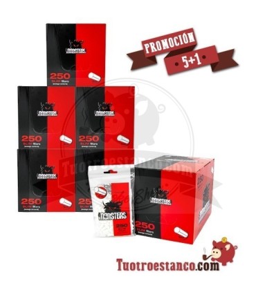 5 estuches + 1 estuche Gratis,Filtros Monster 6 mm 250 filtros(1x18)