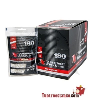 Filtros X-Trem Xtra largo 6 mm - 16 bolsitas de 180 filtros cada una.