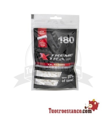 Filtros X-Trem Xtra de filtro largo 6 mm, bolsita de 180 filtros.