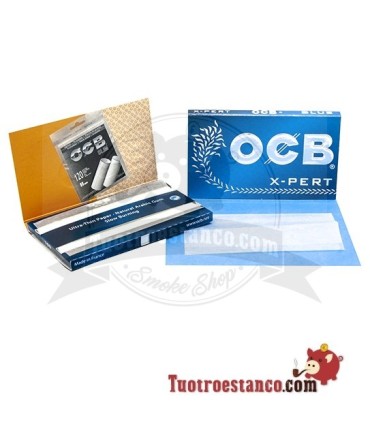 OCB Blue X-Pert Doble Ventana, características: Contiene 100 papeles y mide 69 x 36 mm.