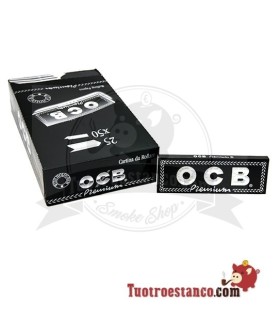 Papel OCB Premium Negro de 1 1/4 de 78 mm, 25 libritos