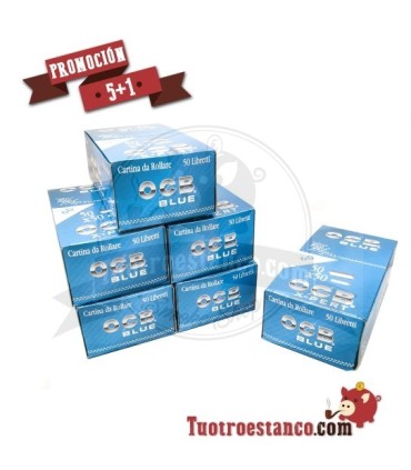 PROMOCIÓN 5 + 1 Papel OCB Azul X-Pert 5 Estuches + 1 Gratis . Lo que hace un total de 300 libritos.