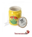 Bote Cerámica Hoja Rasta Amarillo 300 ml