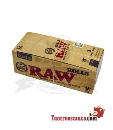 Papel Raw Rollo King Size de 3 m- 12 libritos