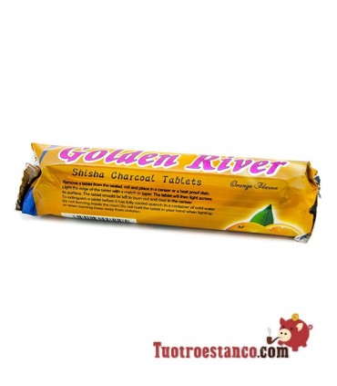 Carbón Golden River 33 mm sabor naranja