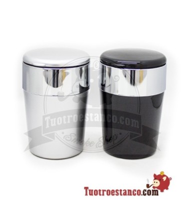 LED Autoaschenbecher Silber & Schwarz