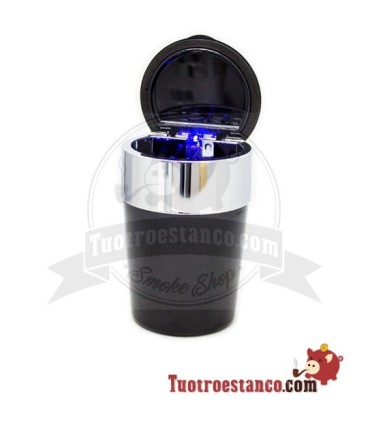 Cinzeiro LED Car Prata & Preto