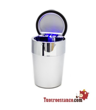 Cinzeiro LED Car Prata & Preto