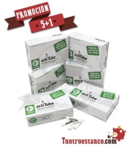 Promoção 5 + 1 Filtros de Carbono actitube 600 unidades 8mm