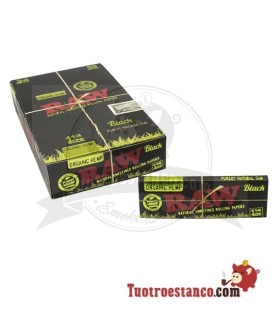 Organisch Rauw Zwart Papieren Doosje 1 1/4 van 78 mm - 24 boekjes