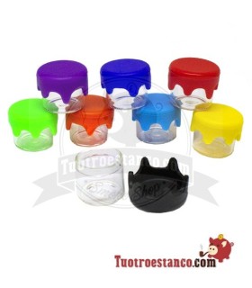 Mini glazen pot met siliconen sluiting 3 ml