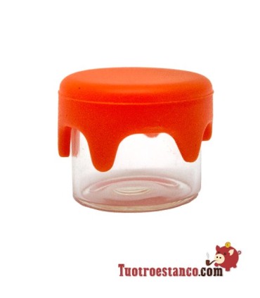 Mini glazen pot met siliconen sluiting 3 ml
