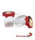 Bote de cristal con tapa decorada de silicona 5 cm