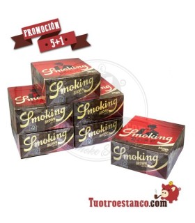 Promoción de Papel Smoking Marrón King Size, 5 Estuches + 1 Gratis