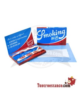 Papel  Smoking Azul Doble Ventana de 70 mm - 25 libritos