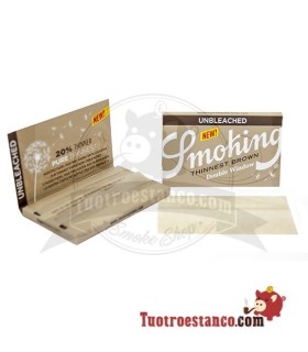 Dünnste braune Doppelfenster- Smoking Papierhülle 70 mm - 25 Heftchen