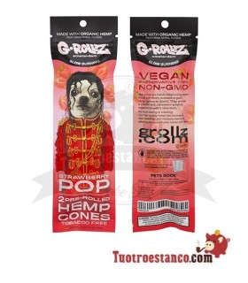 G-Rollz Pets Rock 2 Morango Pré Laminado Cânhamo Papel