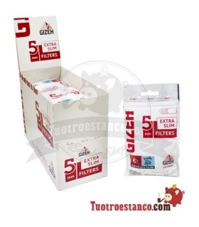 Étui à filtre extra mince Gizeh 5mm - 20 sacs