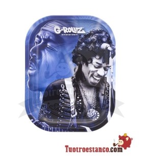 Kleine metalen tray G-Rollz J Hendrix Blue Spark 14x18 cm