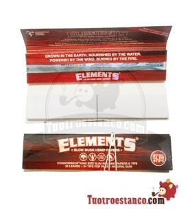 Papier de chanvre elements King Size Rouge + embouts