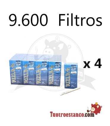 4 CASES Filtros de rizla Ultra Slim 5,7 mm - 80 caixas - 9.600 filtros