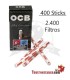 Filtros de OCB pré-cortados de 5,7 mm - 20 caixas de 120 filtros
