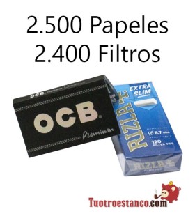 OCB Double Window 70mm + Pre-cut RIZLA Filters 5.7mm