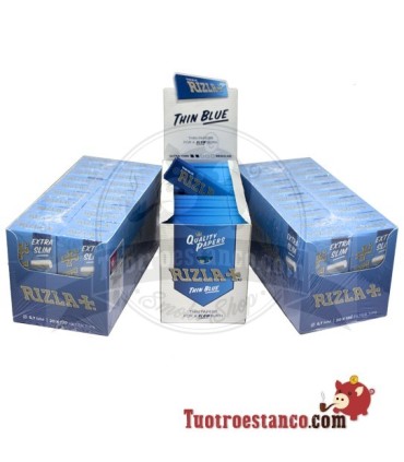100 blaue rizla Broschüren 70 mm + 2 Filtergehäuse rizla 5,7 mm