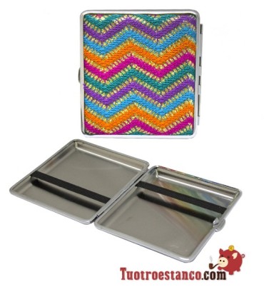 Capa de cigarro de metal hippie para 20 cig