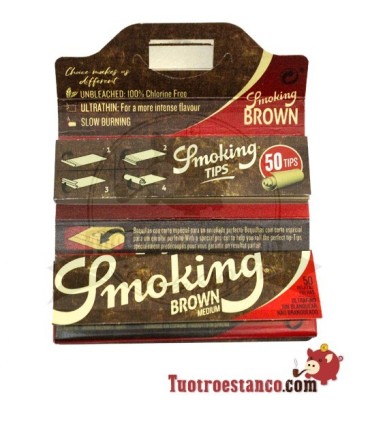 Papel Smoking Marrón 1 1/4 de 78 mm + Tips
