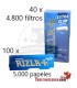100 libretti Rizla Blu 70mm + 2 Scatole filtri Rizla 5,7mm