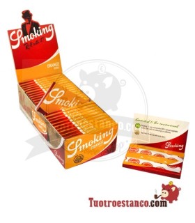 Carta da smoking a doppia finestra arancione 70 mm - 25 libretti