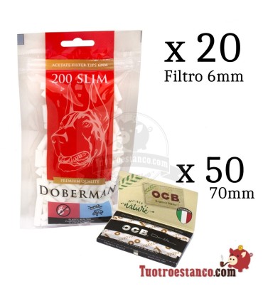2 x OCB dubbel raam 70mm + 20 Doberman filters 6mm