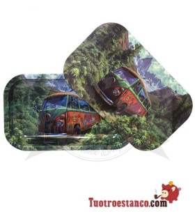 Tabuleiro metálico + carrinha de tampa 27x16cm