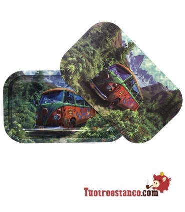 Tabuleiro metálico + carrinha de tampa 27x16cm