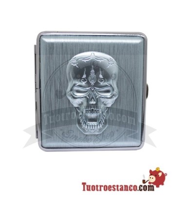 Champ Skull Relief 20 sigarettenetui van sigarettenmetaal