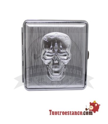Champ Skull Relief 20 sigarettenetui van sigarettenmetaal