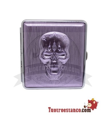 Champ Skull Relief 20 sigarettenetui van sigarettenmetaal