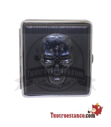 Champ Skull Relief 20 sigarettenetui van sigarettenmetaal