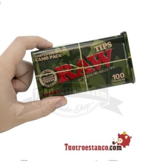 Raw voorgerolde filters 100u + camouflage metalen doos
