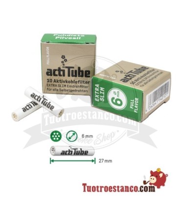 Estuche de filtros Actitube EXTRA SLIM Full Flavor 10 ud - 20 cajitas