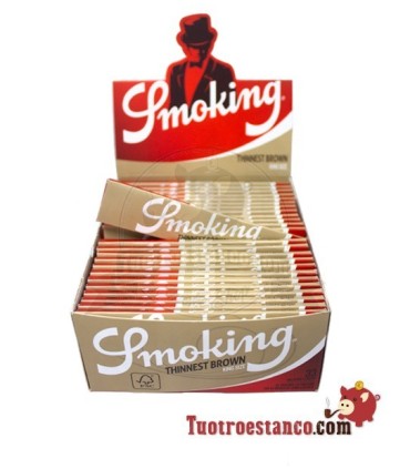 Caixa de Papel King Size King Smoking Size Castanho Mais Fino 108 mm - 50 livretos