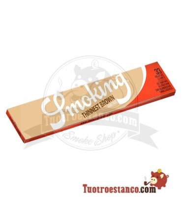 King Size Papel Smoking Thinnest Marrom Ultra Fino 108 mm