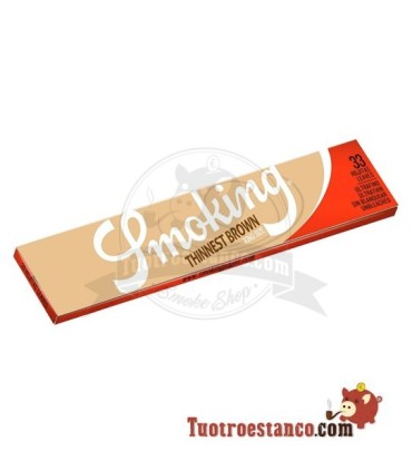 Dünnste braune King Size Smoking Papierhülle 108 mm - 50 Heftchen